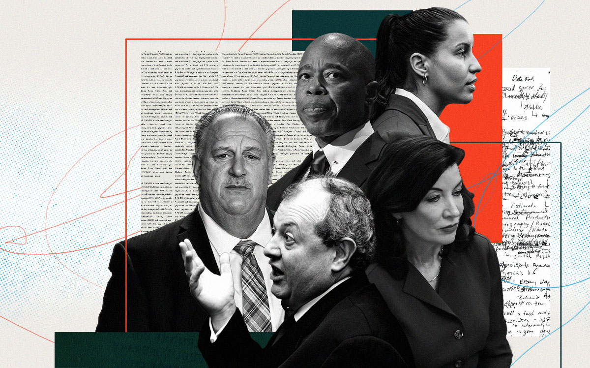 Gary LaBarbera, James Whelan, Eric Adams, Tiffany Cabán and Kathy Hochul